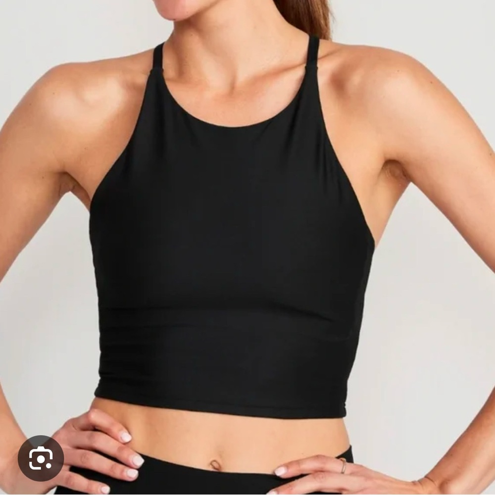 Black Old Navy Long Sports Bra